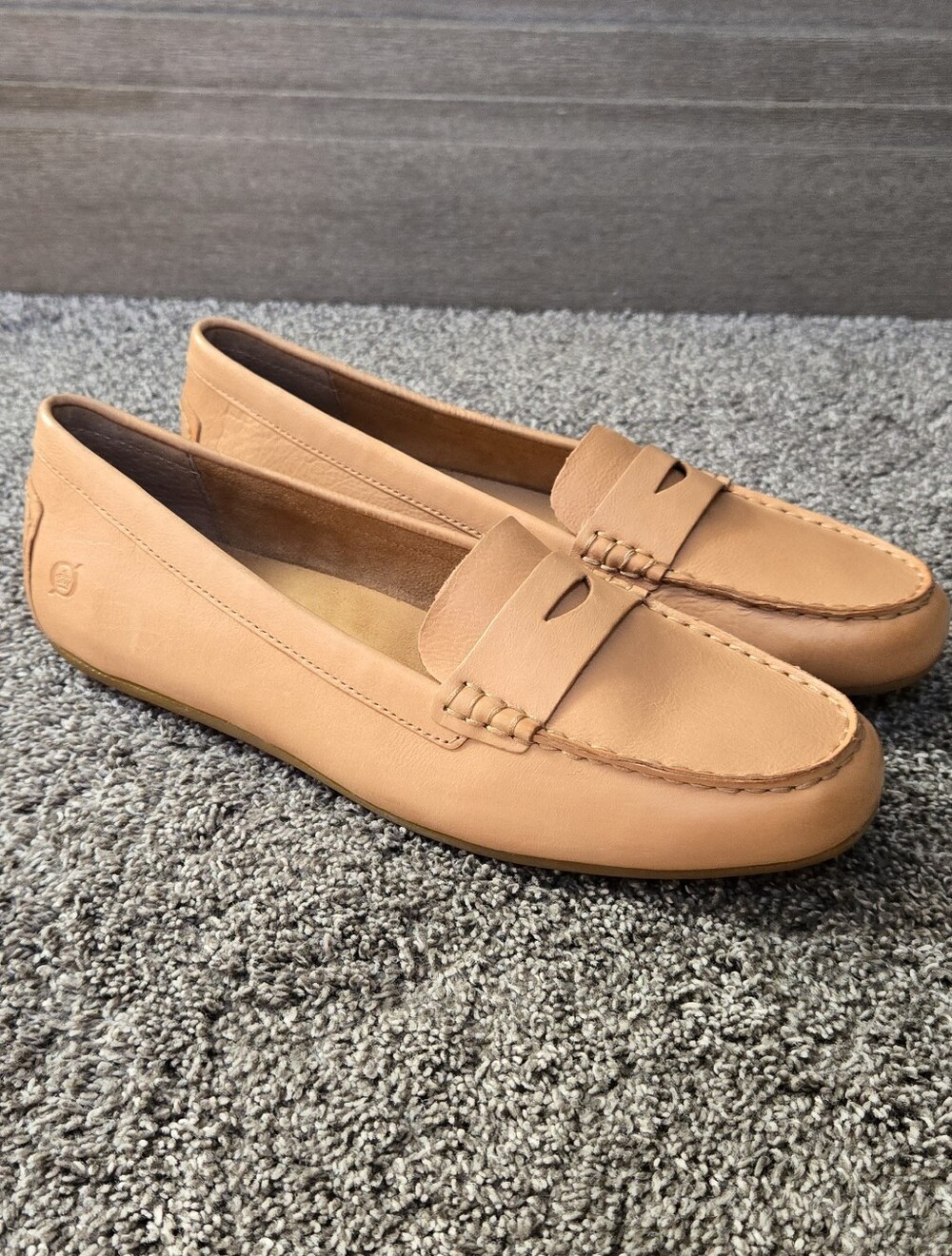 Born Finley Tan Leather Penny Loafers NEW size 10 - Picture 5 of 10